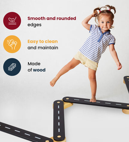 Wooden Balance Beam - 6 Elements