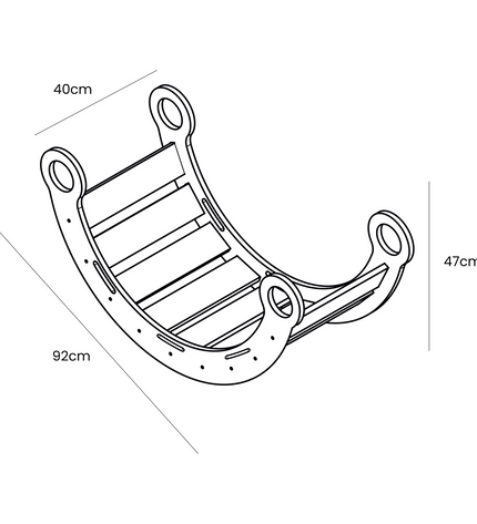 White Wooden Dream Rocker with Pillow and Slide - Medium