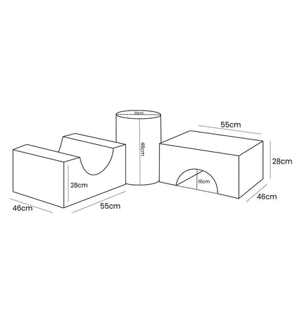 MeowBaby® Bearly Shape Set with 3 Elements - Gray