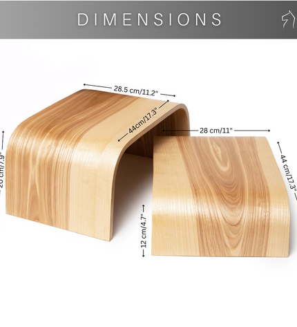 Adjustable Wooden Step Stools - Set of 2