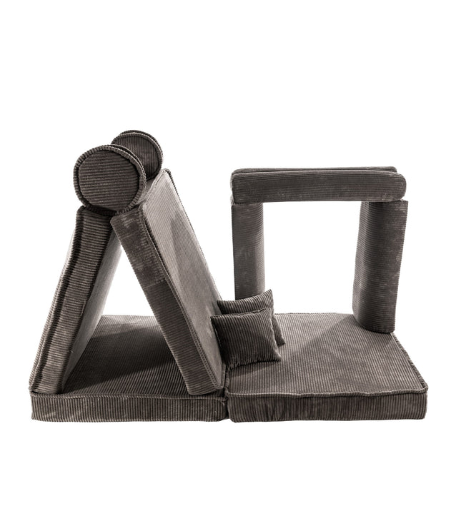 Large Modular Sofa for Kids - Premium Corduroy Brown