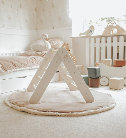 Ladder With a Slide-Climbing Wall - White