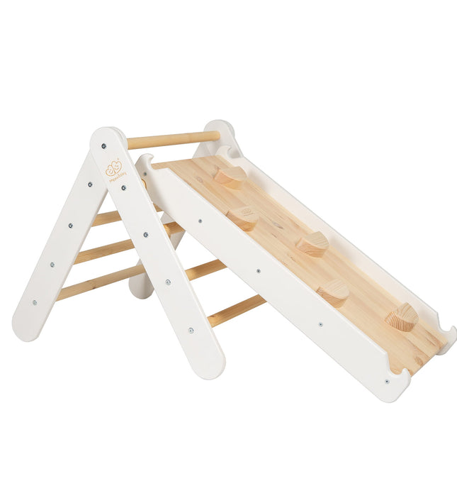 Ladder With a Slide-Climbing Wall - White