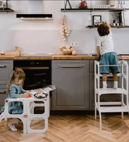 STEP'n'SIT® Convertible 2-in-1 Helper Tower/Table - Grey