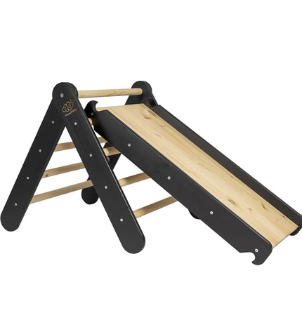 Ladder with a Slide-Climbing Wall - Black