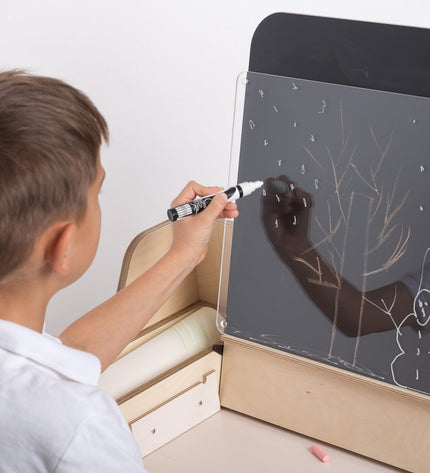 Adjustable Children Montessori Table and Chair Set Julle - Cannon Pink