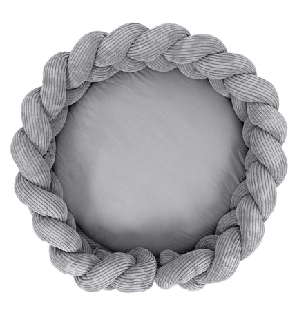 Baby Nest & Play Mat With Crib Bumper Braid - Grey
