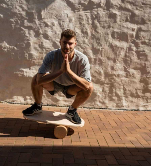 Round Balance Board With Exercise Roll - Centered Logo