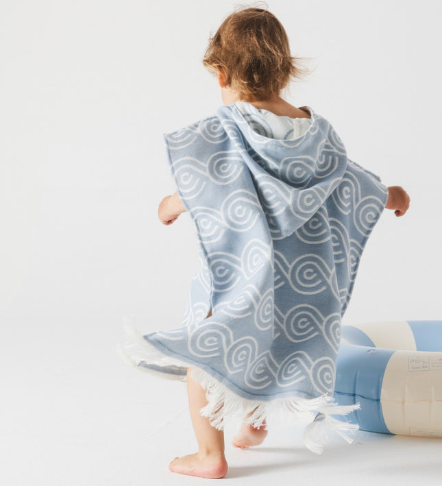 Bamboo Kids Bath Poncho - Light Blue