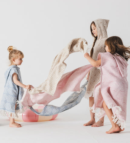 Bamboo Kids Bath Poncho - Sand