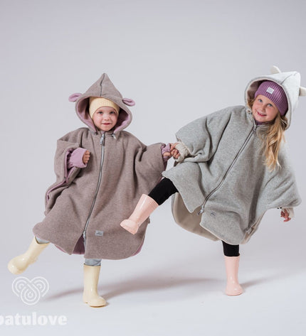 Car Poncho For Kids - Lamb Pink