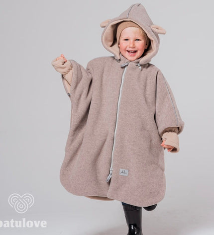 Car Poncho For Kids - Lamb Beige
