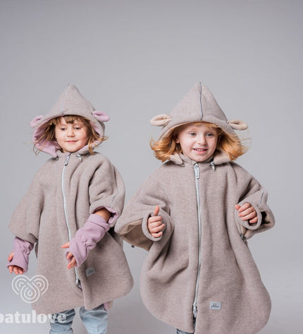 Car Poncho For Kids - Lamb Beige