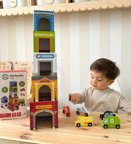 City Vehicles in Boxes Puzzle Cubes