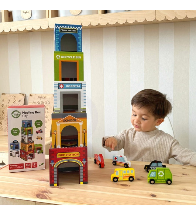 City Vehicles in Boxes Puzzle Cubes