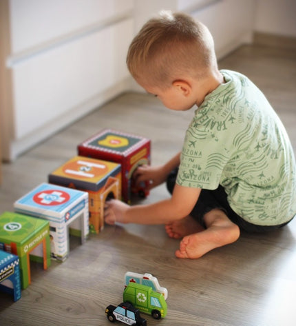 City Vehicles in Boxes Puzzle Cubes