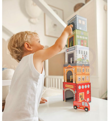 City Vehicles in Boxes Puzzle Cubes