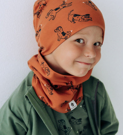 Cotton Beanie Hat With Folds DARGO - Copper Dogs