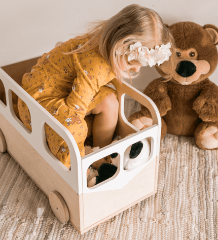 Kids Toy Storage Box on Wheels - Bus