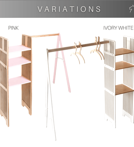 Kids Wooden Clothing Rack