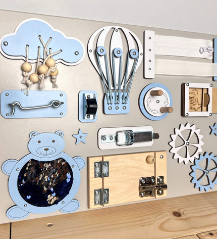 Extra small busy board with doors (30×40 cm)