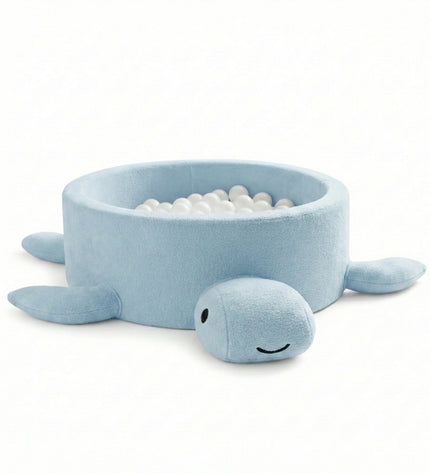 Foam Baby Ball Pit Without Balls - Turtle Dusty Ice Blue Boucle