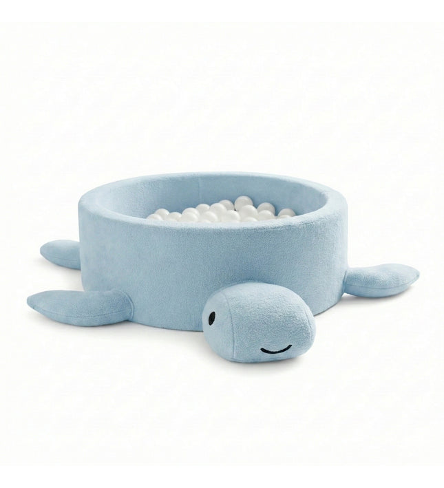 Foam Baby Ball Pit Without Balls - Turtle Dusty Ice Blue Boucle