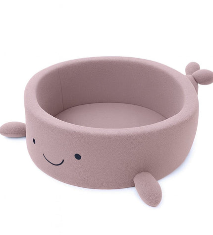 Foam Baby Ball Pit Without Balls - Whale Raspberry Glaze Pink Boucle
