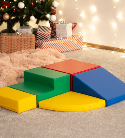 Soft Play 5 Foam Block Set - Multi Color Corner Climber