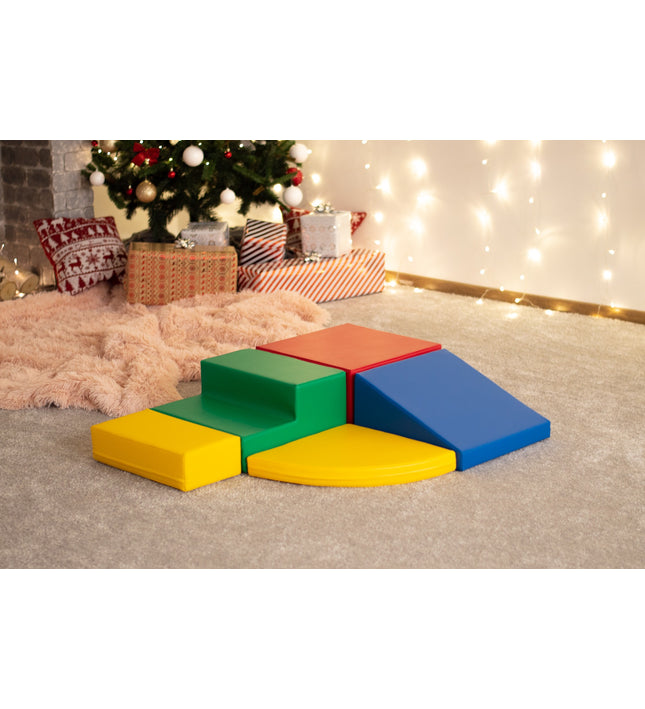 Soft Play 5 Foam Block Set - Multi Color Corner Climber