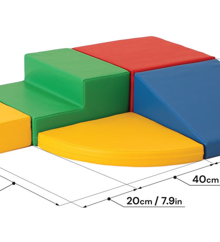 Soft Play 5 Foam Block Set - Multi Color Corner Climber
