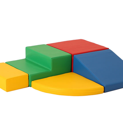 Soft Play 5 Foam Block Set - Multi Color Corner Climber
