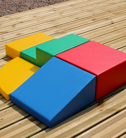 Soft Play 5 Foam Block Set - Multi Color Corner Climber