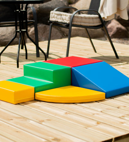Soft Play 5 Foam Block Set - Multi Color Corner Climber