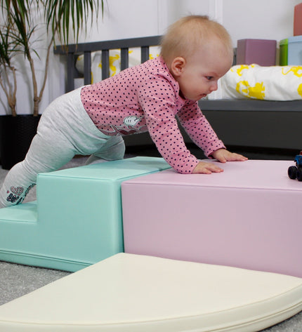 Soft Play 5 Foam Block Set - Light Pastel Corner Climber