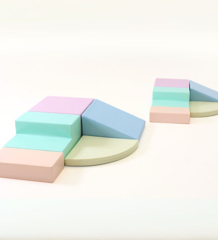 Soft Play 5 Foam Block Set - Light Pastel Corner Climber