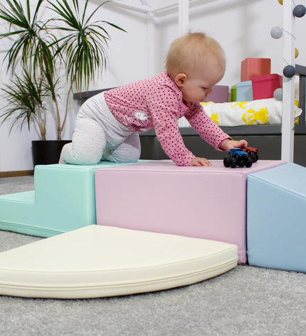 Soft Play 5 Foam Block Set - Light Pastel Corner Climber