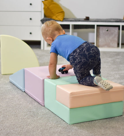 Soft Play 5 Foam Block Set - Light Pastel Corner Climber