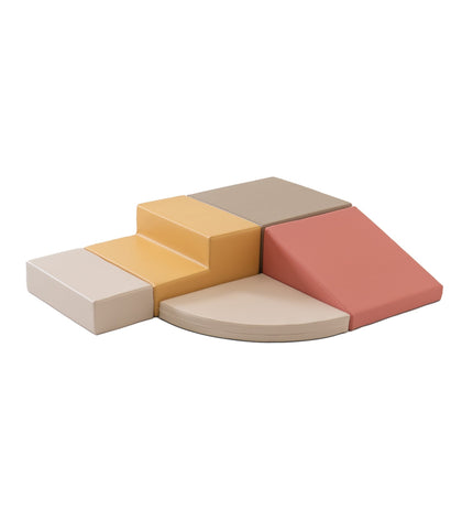 Soft Play 5 Foam Block Set - Pastel Pink Corner Climber