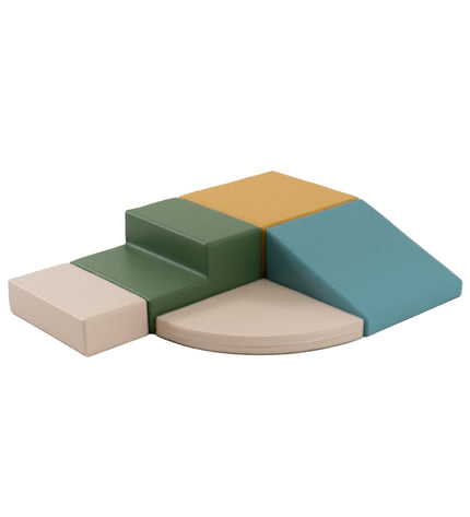 Soft Play 5 Foam Block Set - Pastel Turquoise Corner Climber