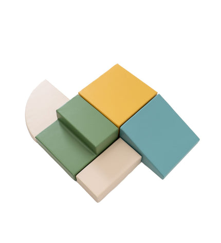 Soft Play 5 Foam Block Set - Pastel Turquoise Corner Climber