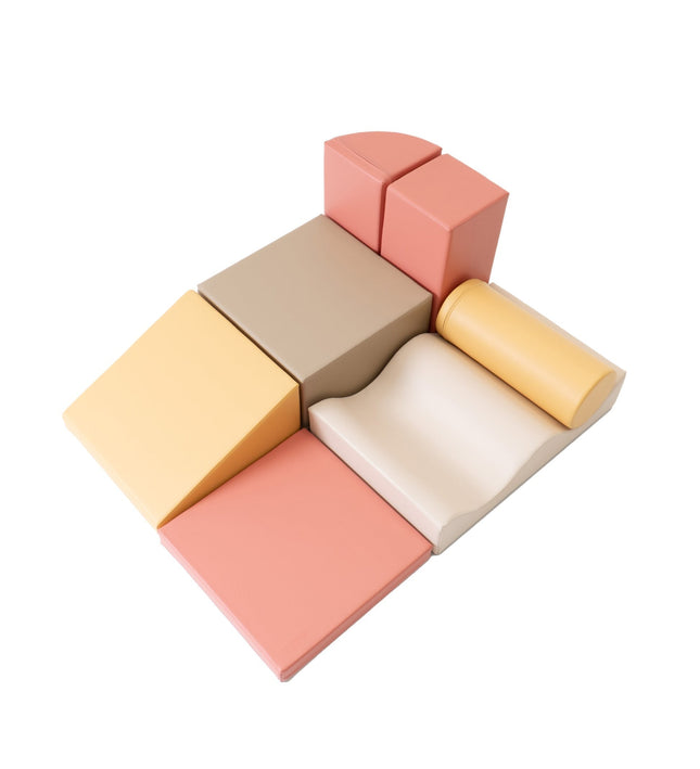 Soft Play 7 Foam Block Set - Pastel Pink Discoverer