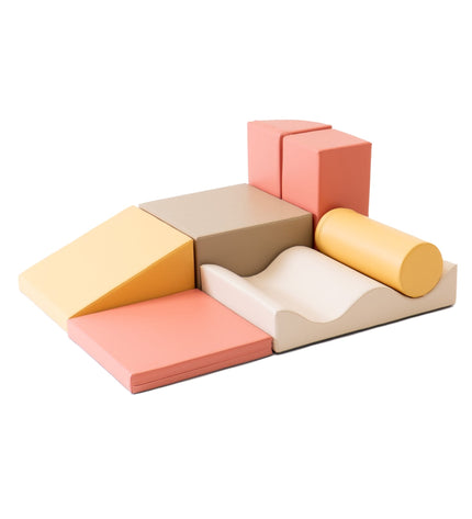 Soft Play 7 Foam Block Set - Pastel Pink Discoverer