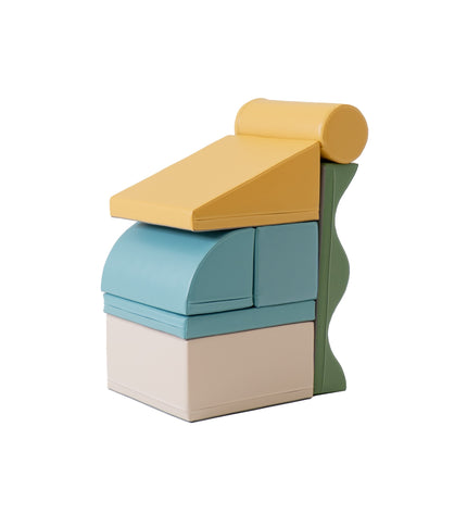 Soft Play 7 Foam Block Set - Pastel Turquoise Discoverer