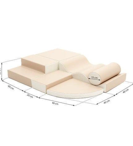 Soft Play 6 Foam Block Set - Beige Explorer