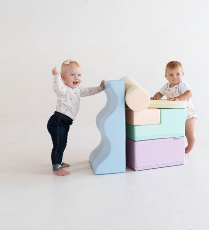Soft Play 6 Foam Block Set - Light Pastel Explorer