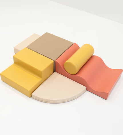 Soft Play 6 Foam Block Set - Pastel Pink Explorer