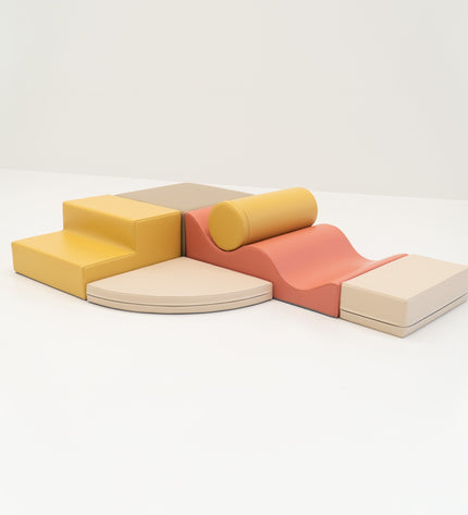 Soft Play 6 Foam Block Set - Pastel Pink Explorer