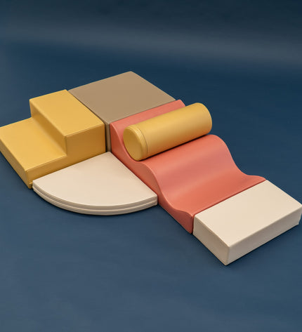 Soft Play 6 Foam Block Set - Pastel Pink Explorer
