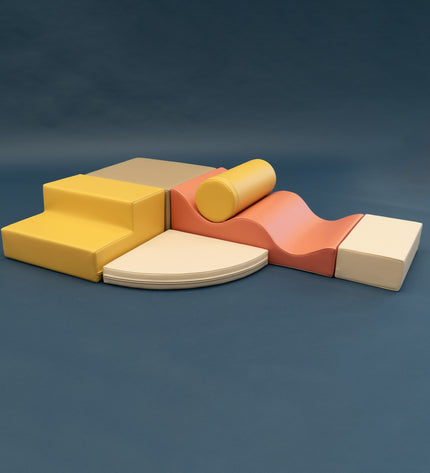 Soft Play 6 Foam Block Set - Pastel Pink Explorer